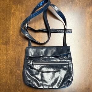Hobo Annette Crossbody Black Worn In Leather Crossbody Bag
